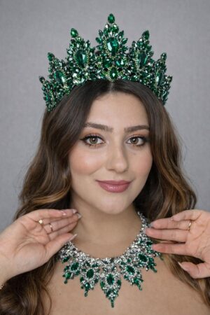Dilek Gelin Aksesuarları Kına Tacı Yeşil DLK1203