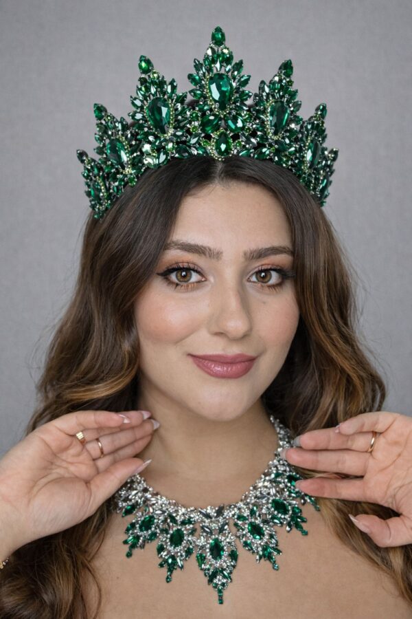 Dilek Gelin Aksesuarları Kına Tacı Yeşil DLK1203