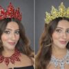Dilek Gelin Aksesuarları Kına Tacı Kırmızı Sarı DLK1203