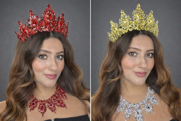 Dilek Gelin Aksesuarları Kına Tacı Kırmızı Sarı DLK1203