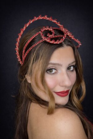 Dilek Gelin Aksesuarları After Tacı Kırmızı DLK13
