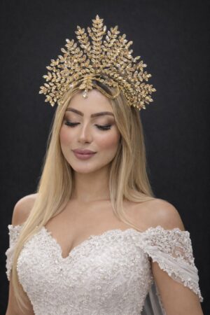 Dilek Gelin Aksesuarları Kına Tacı Gold DLK1210