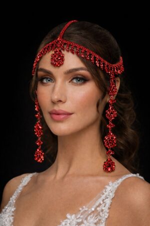 Dilek Gelin Aksesuarları Kına Tacı Kırmızı DLK12222