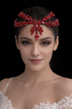 Dilek Gelin Aksesuarları Alınlık Kırmızı DLK1224