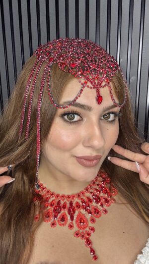 Dilek Gelin Aksesuarları Alınlık Kırmızı DLK1231